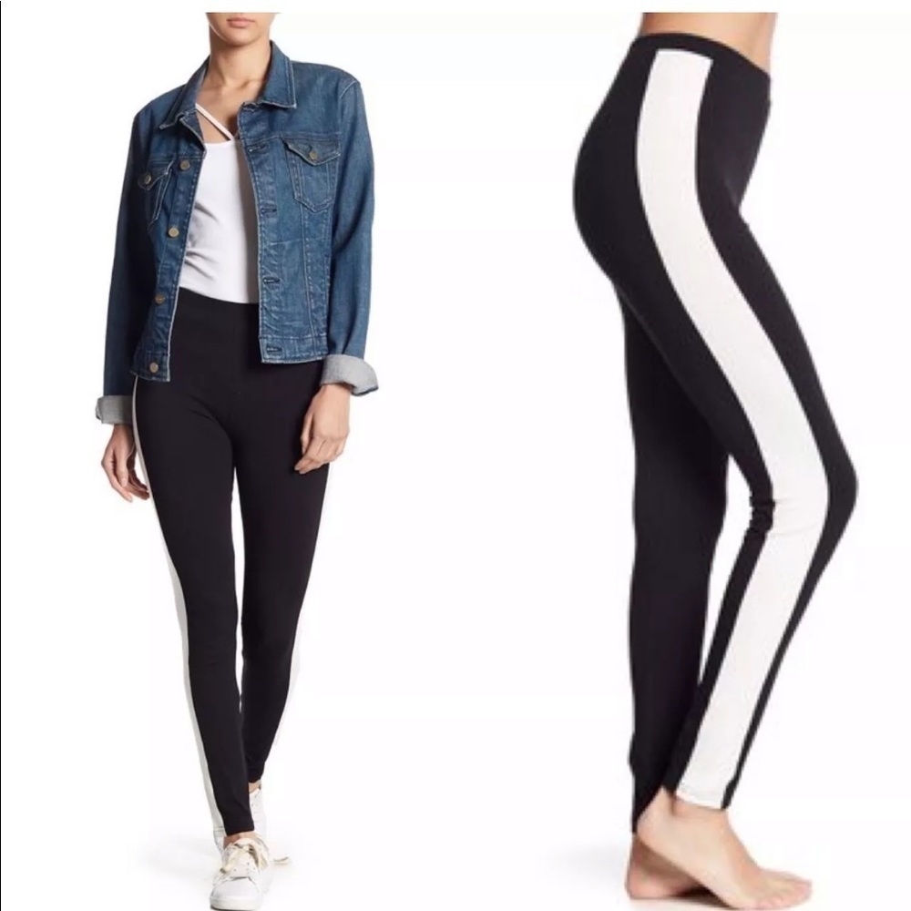 ABOUND Women's Striped Black White Leggings NDR1